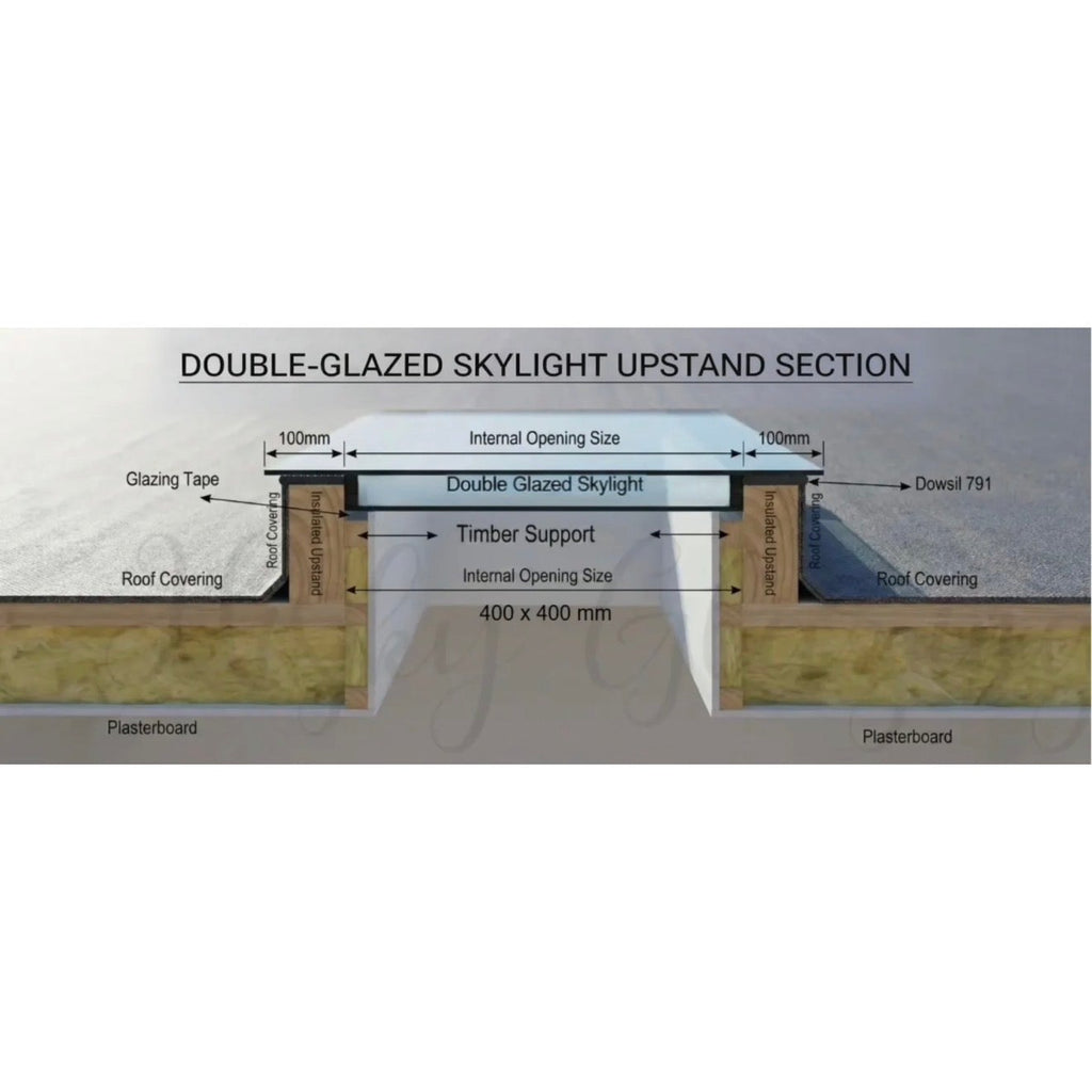 Double Glazed Flat Roof Skylight | Frameless Design